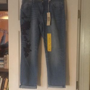 Vintage America boyfriend jeans (sz 8) embroidered
